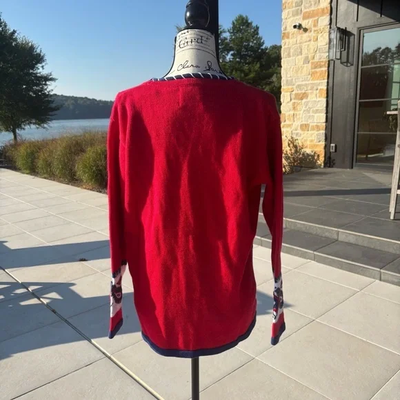 Vintage Storybook Knits American Paisley Patriotic Cardigan – Deadstock (NWT) - Picture 3 of 6